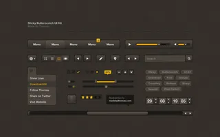 黑色系界面元素PSD素材