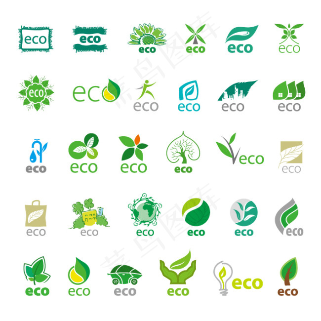 绿叶环保LOGO设计图片eps,ai矢量模版下载