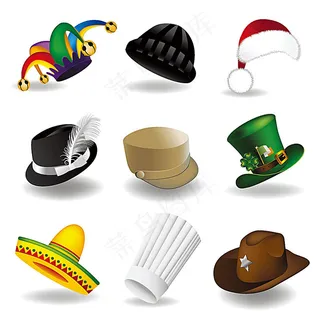 矢量卡通帽子