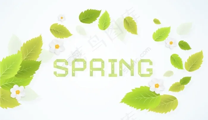 树叶矢量春天背景eps,ai矢量模版下载