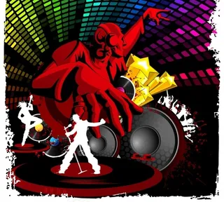 动感时尚人物剪影矢量素材