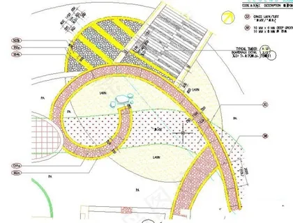 木栈道端点铺地详图 木栈道端点铺地详图