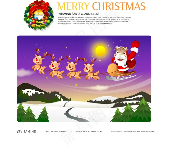 圣诞节 节日动物 矢量 AI_09ai矢量模版下载