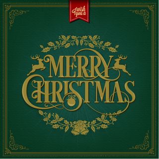 精美圣诞花纹艺术字矢量素材