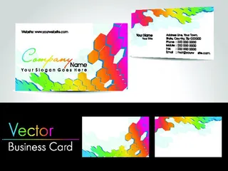 彩色图案卡片矢量素材