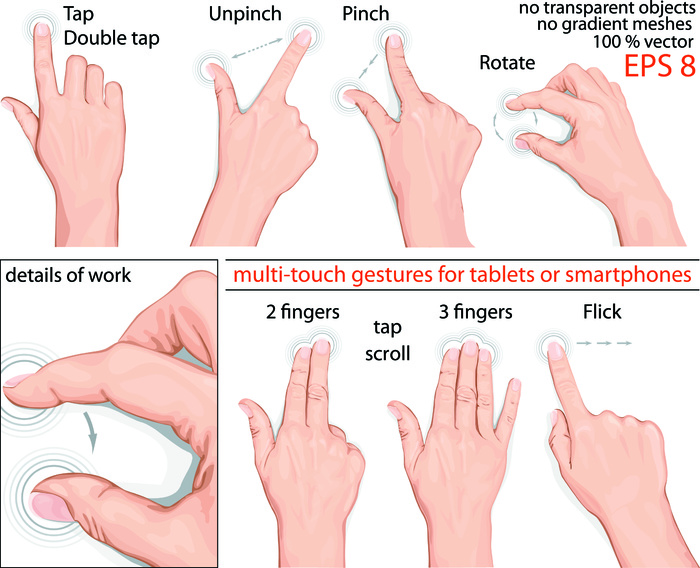 手指手势04—矢量素材