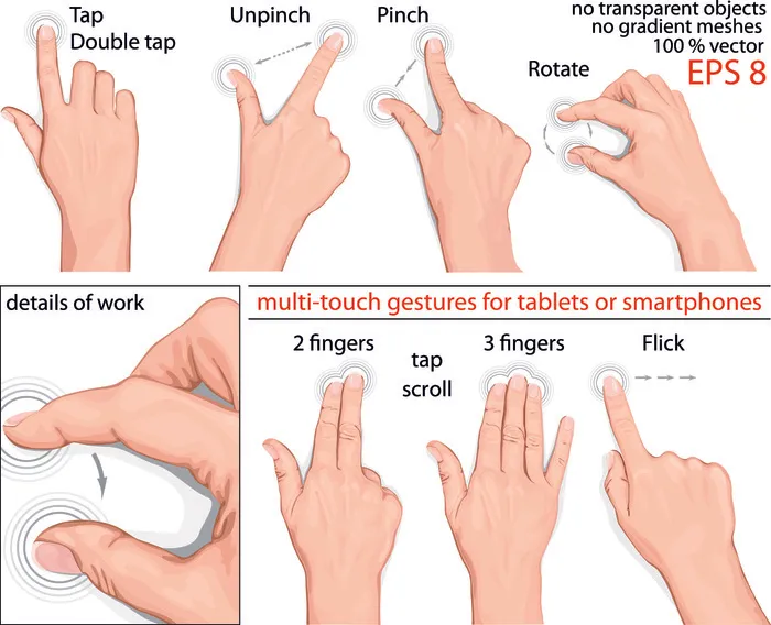 手指手势04—矢量素材