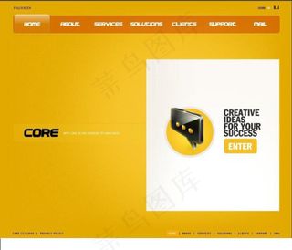 黄色调欧美公司flash网站源码