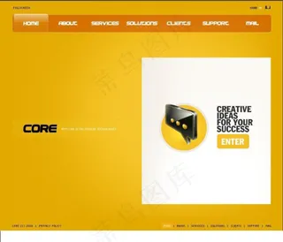 黄色调欧美公司flash网站源码