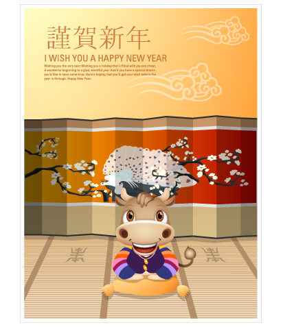 谨贺新年 生肖贺岁 新年素材 矢量...ai矢量模版下载