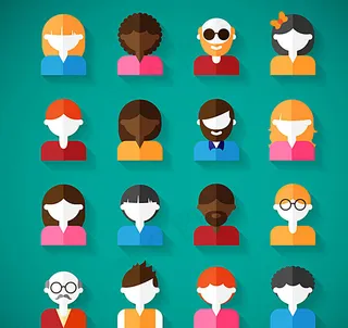 扁平化人物设计矢量图图片