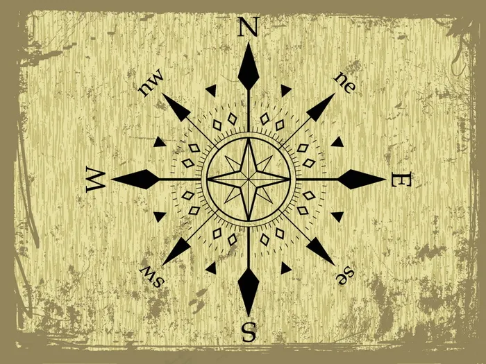 藏宝图指南针eps,ai矢量模版下载