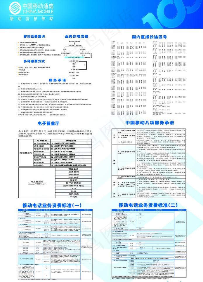 移动资费六合一海报图片ai矢量模版下载