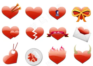 各种各式生动形象的红心