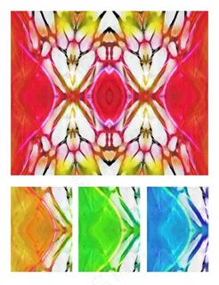 彩色渐变服装图案数码印花设计