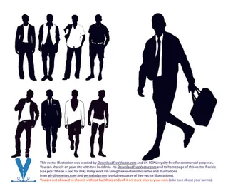 时尚男士剪影矢量素材-1