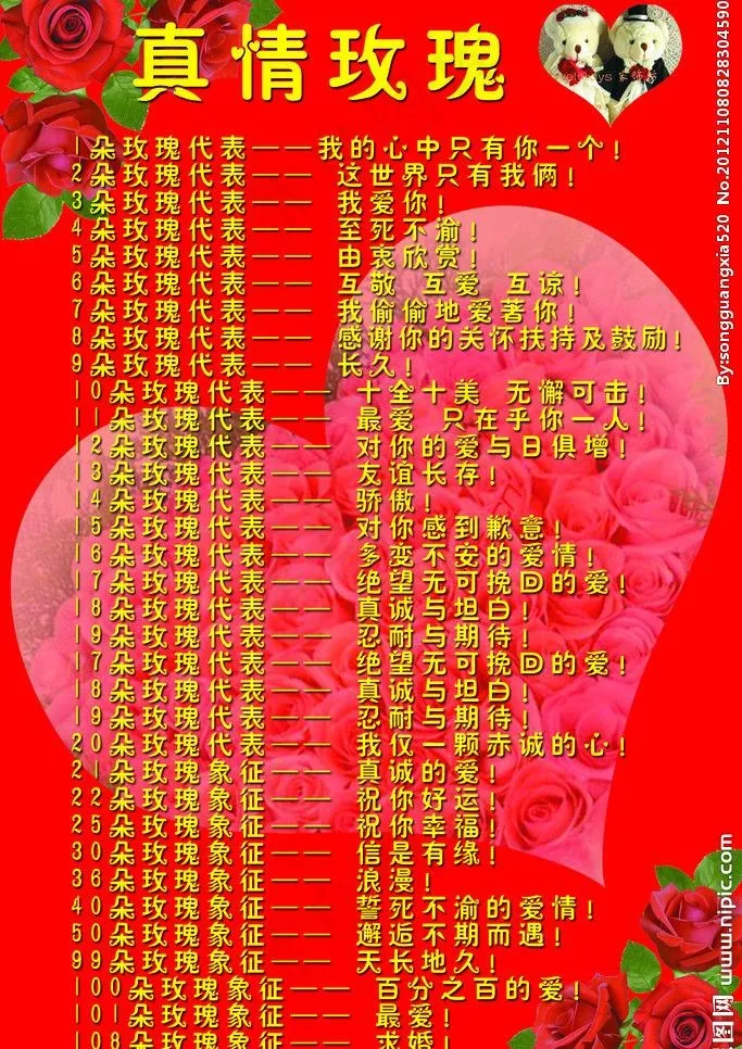 真情玫瑰花语图片psd模版下载