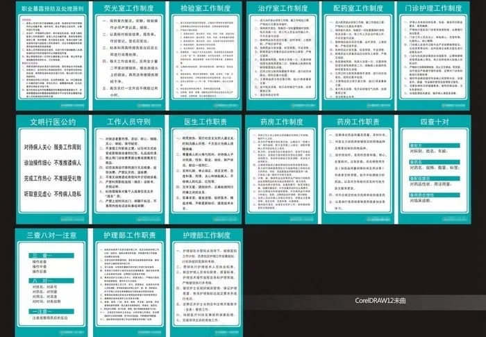 各科室制度图片cdr矢量模版下载