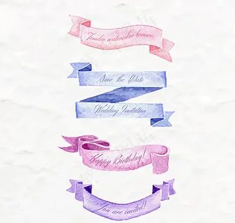 清新水彩条幅图片