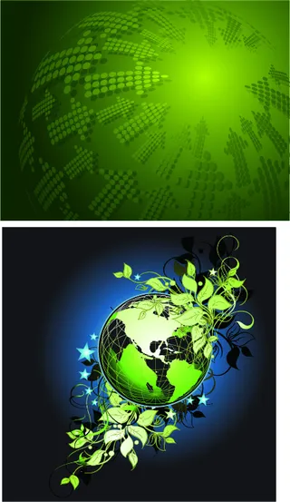 2款绿色地球主题矢量素材