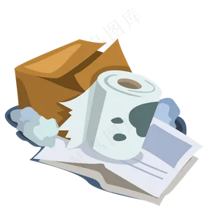 垃圾废纸纸盒,免抠元素