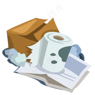 垃圾废纸纸盒,免抠元素