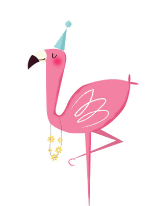 50款森系花卉火烈鸟小清新手绘火烈...