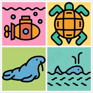 海洋生物icon图标 海洋生物icon图标