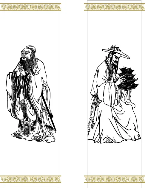 古人老子矢量图设计ai矢量模版下载