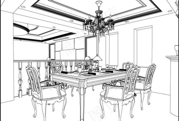 餐厅设计图片eps,ai矢量模版下载