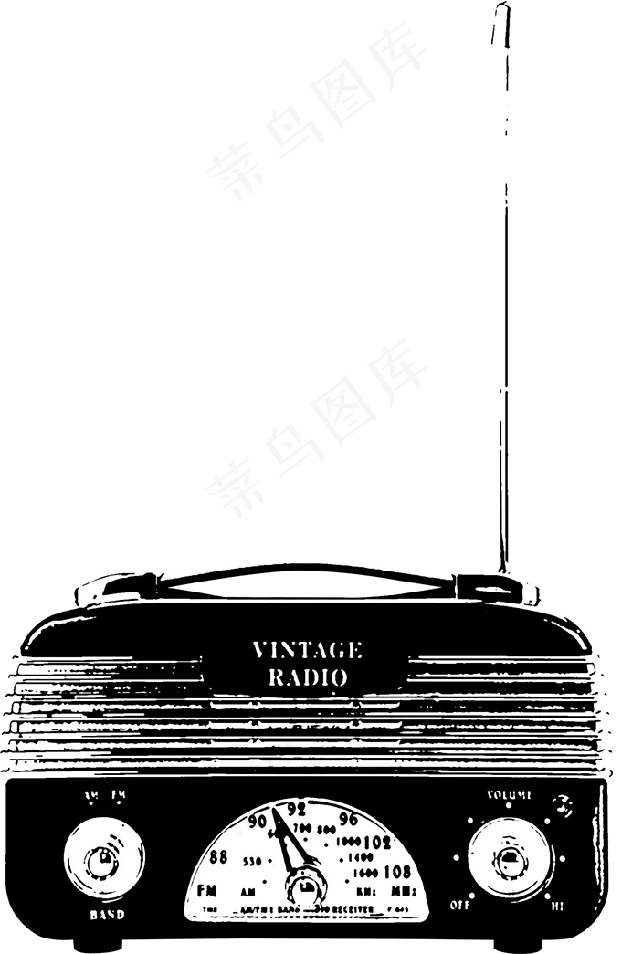 复古老式收音机报纸免扣PNG素材