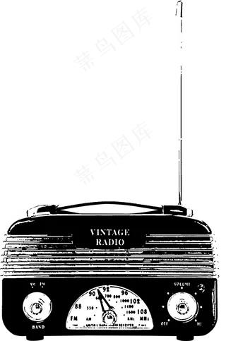 复古老式收音机报纸免扣PNG素材