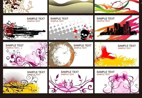 颓废花纹名片素材