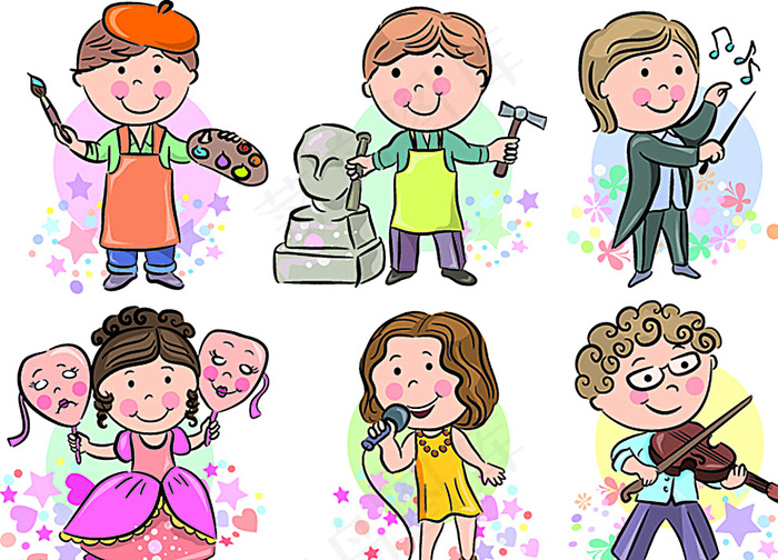 时尚可爱卡通音乐绘画儿童图片