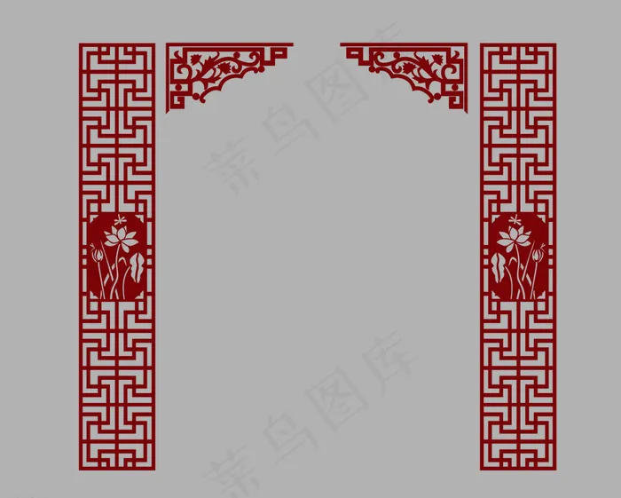 中式隔断图片cdr矢量模版下载
