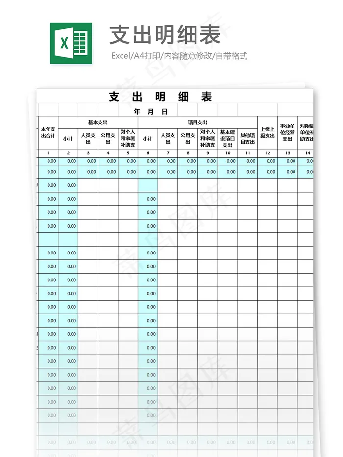 药监支出明细表