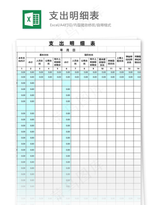 药监支出明细表