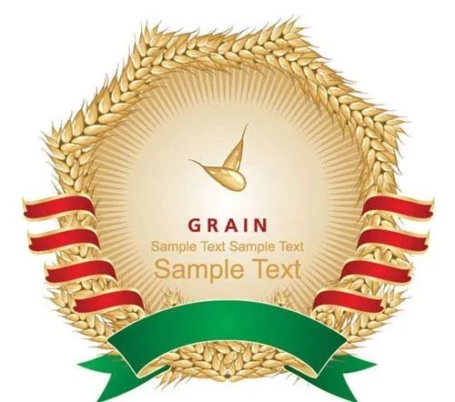 麦穗与标签矢量素材二eps,ai矢量模版下载