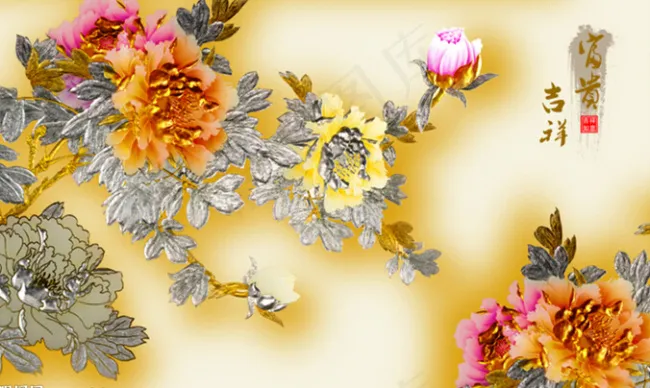 3D立体背景墙(7937X4960(DPI:72))psd模版下载