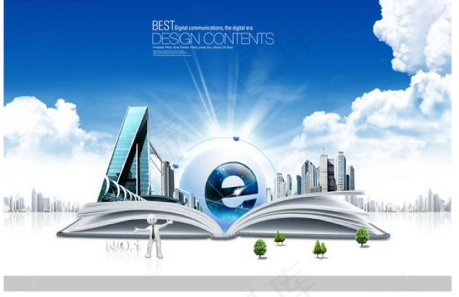 现代商务科技背景