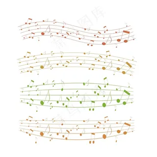 音乐乐符五线谱背景矢量图