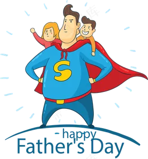 卡通父亲节超人爸爸