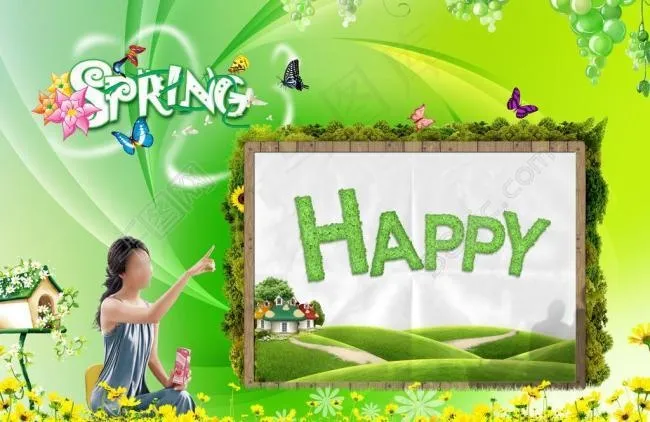 春天海报图片(3508X2480(DPI:300))psd模版下载