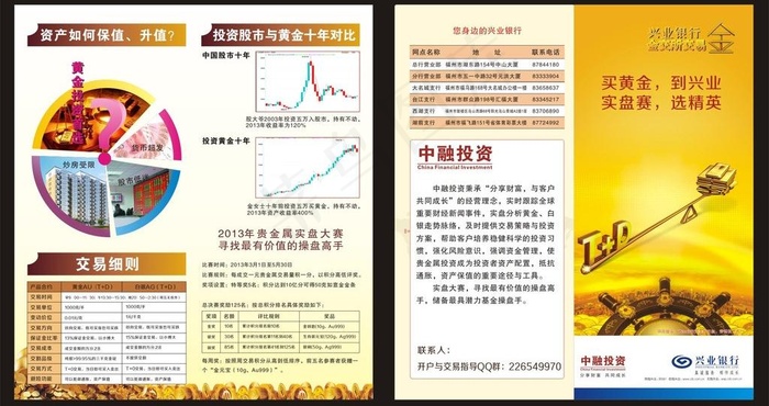 兴业银行二折页图片cdr矢量模版下载