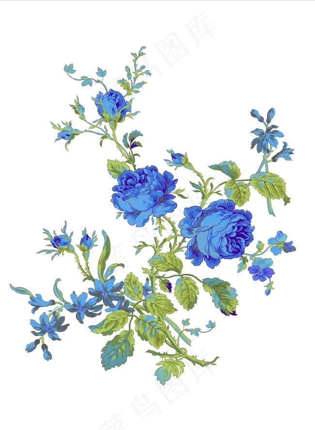 蓝色精美鲜花