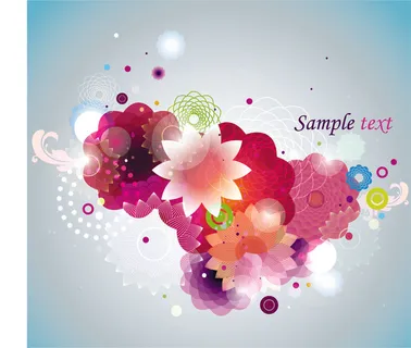 百花齐放背景矢量下载