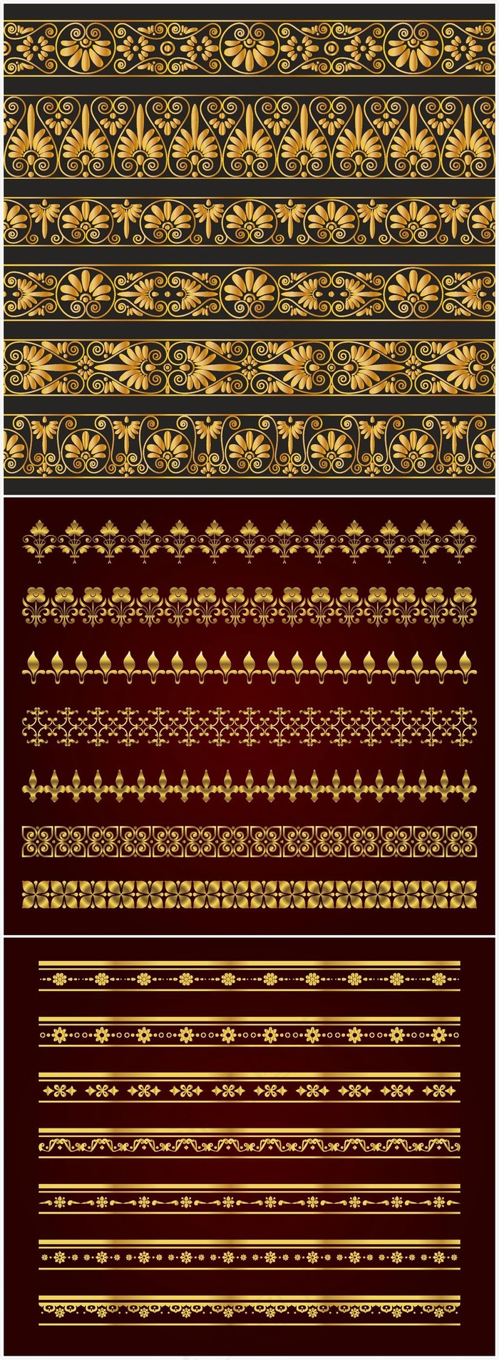 古典金色典雅花纹花边边框