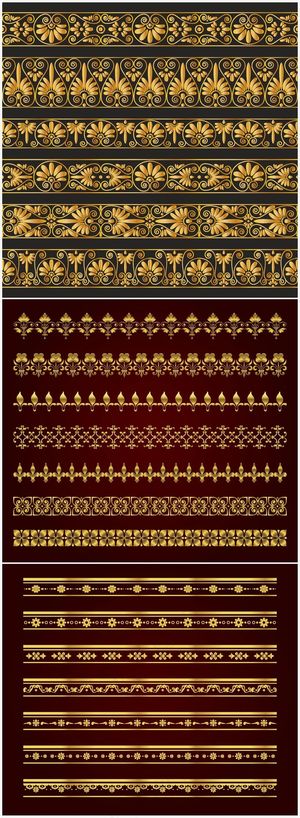 古典金色典雅花纹花边边框