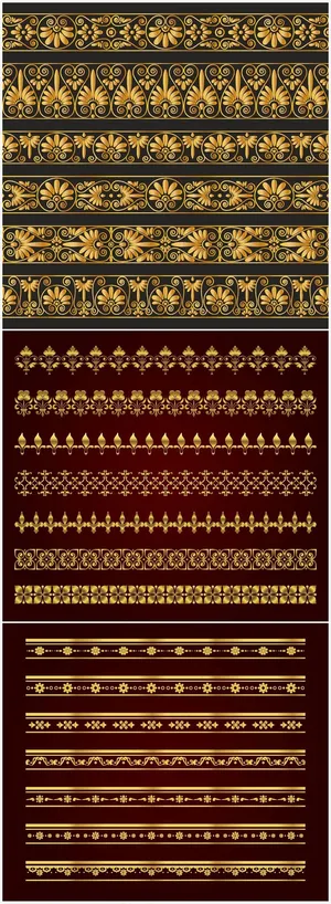 古典金色典雅花纹花边边框