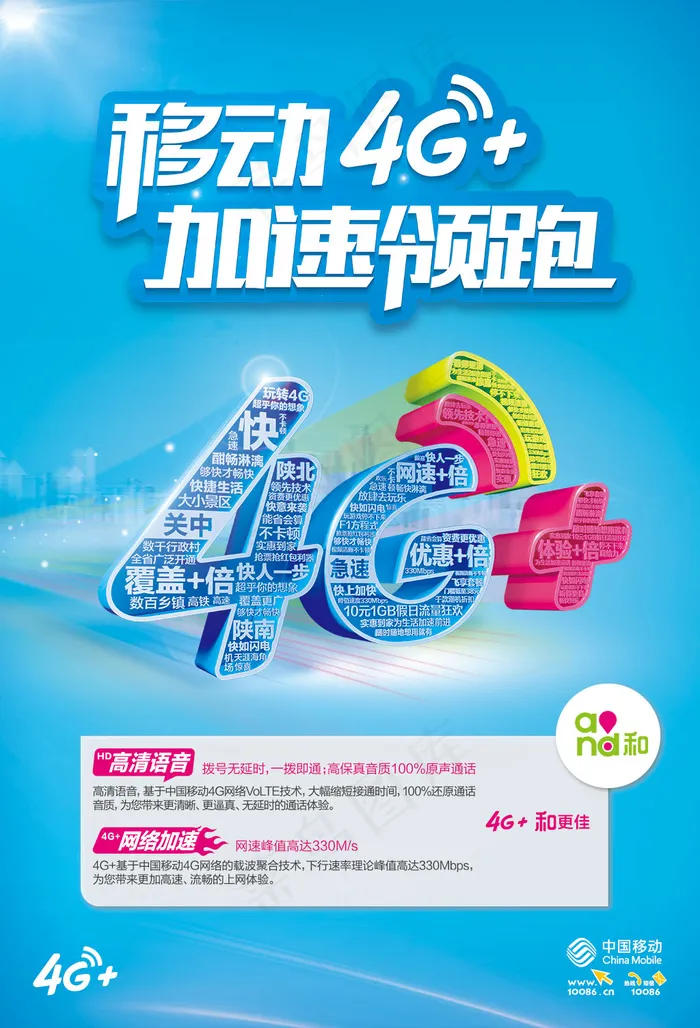 移动4G海报psd模版下载